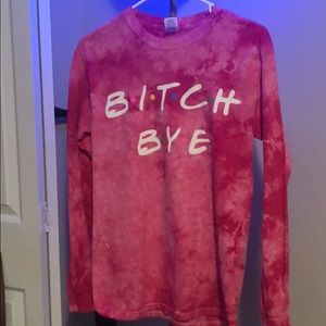 XS/S Long Sleeve “B**** Bye” tie-die T-Shirt